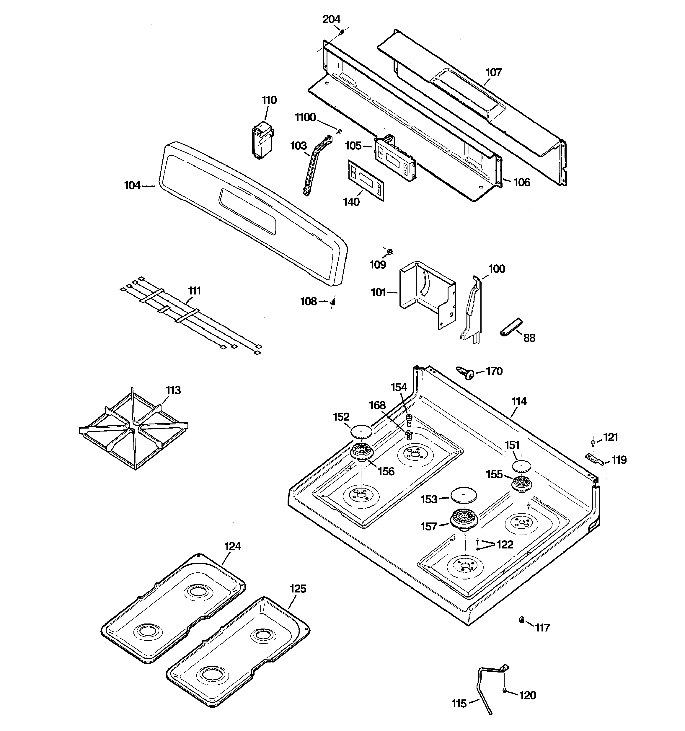 CONTROL PANEL & COOKTOP