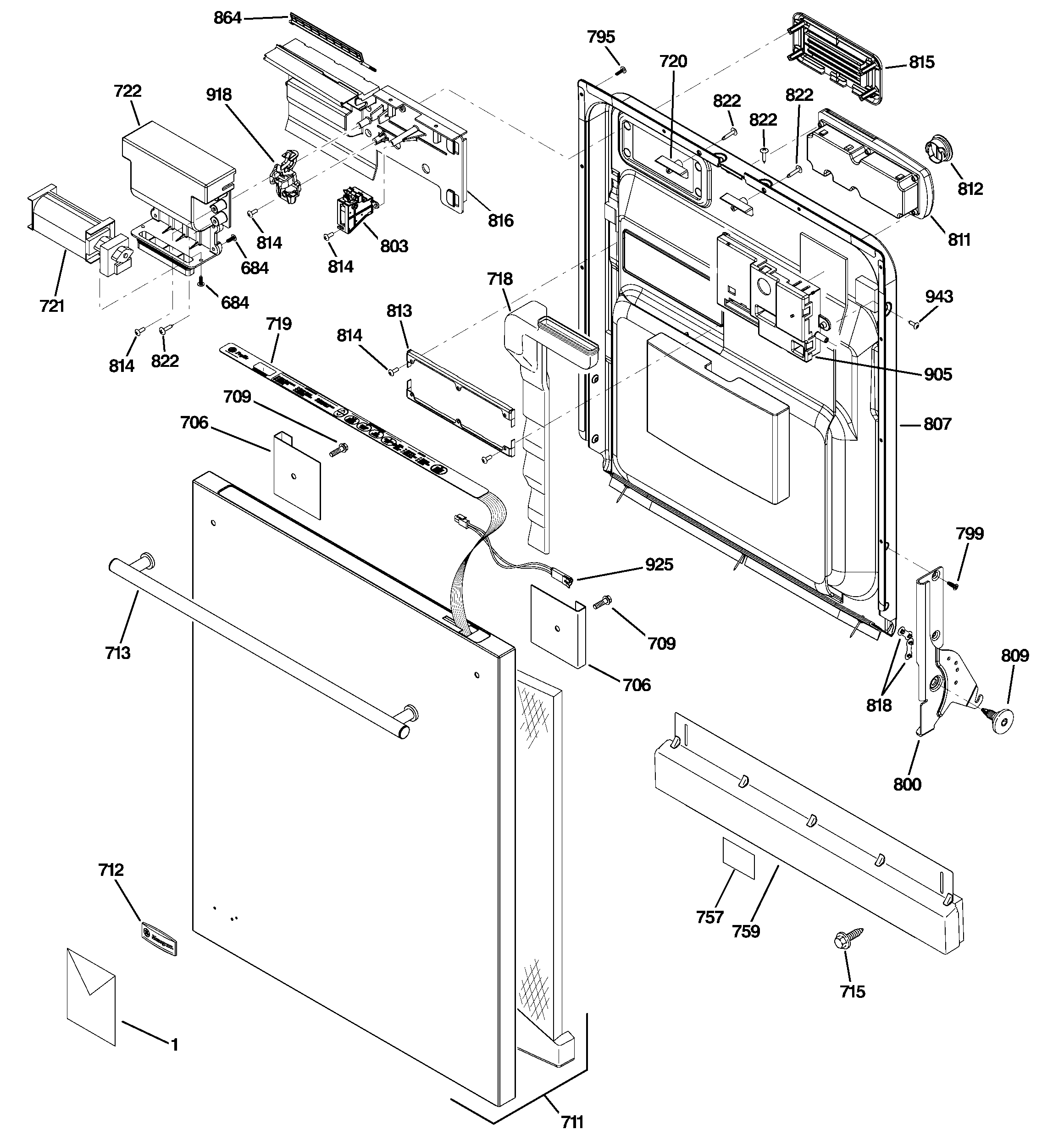Escutcheon & door assembly