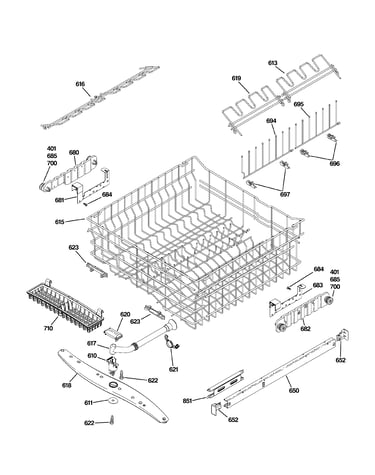 Upper rack assembly