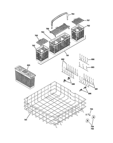 Lower rack assembly