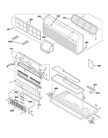 Grille, heater & base pan parts