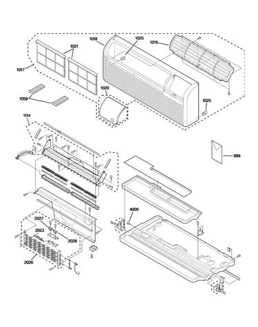 Grille, heater & base pan parts