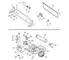 GE DBLR333EG5CC backsplash, blower & motor assembly diagram