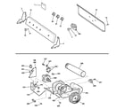 GE DBXR300GG4WS backsplash, blower & motor assembly diagram