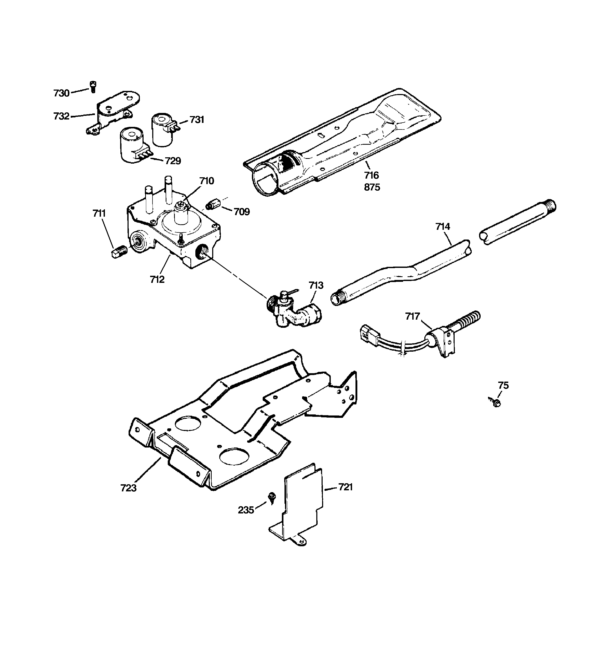 Gas valve & burner assembly