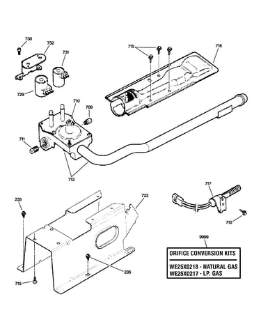 Gas valve & burner assembly
