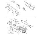 GE DHDSR46GG5WW backsplash, blower & motor assembly diagram