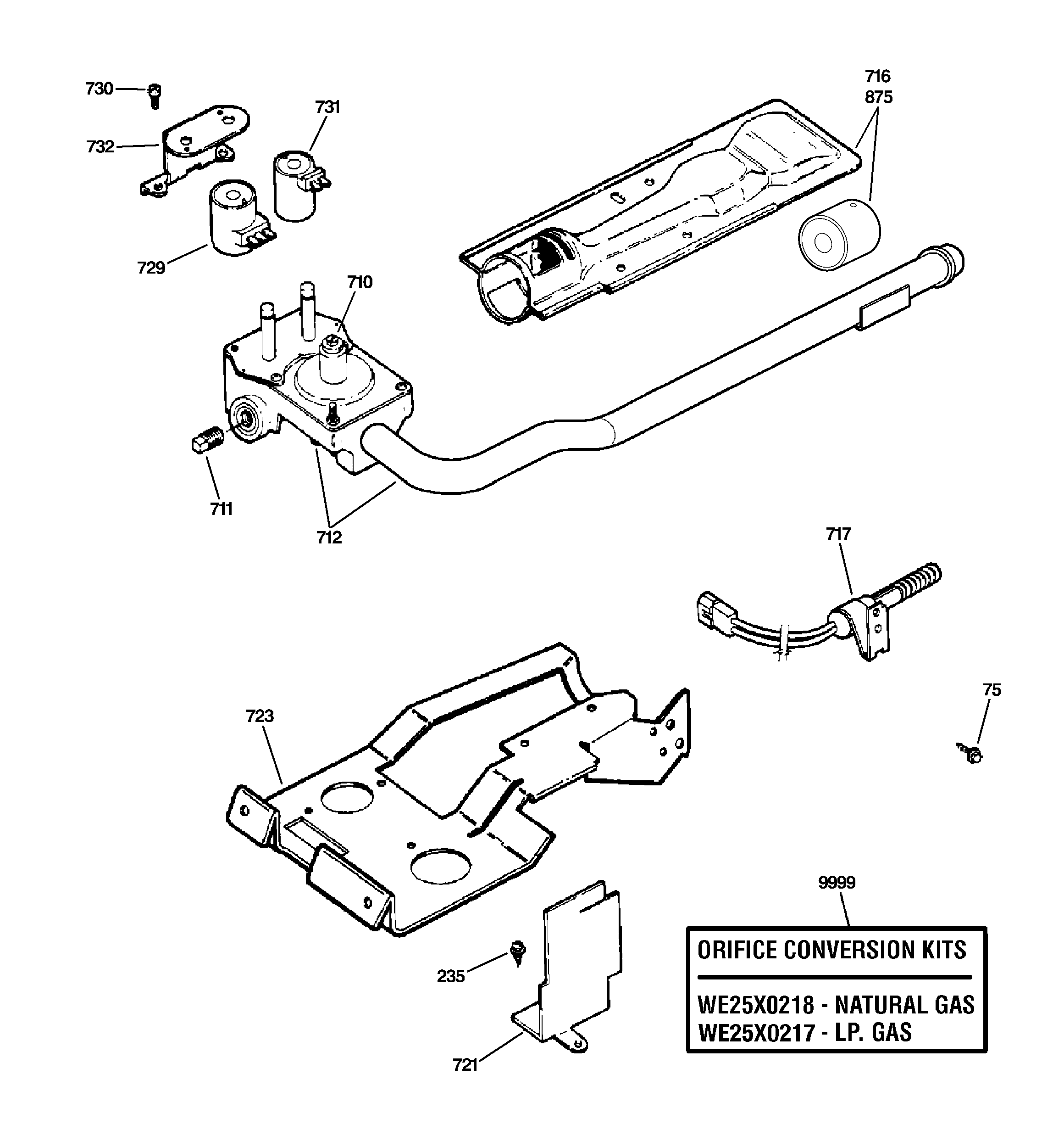 Gas valve & burner assembly