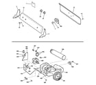 GE DJXR433GG5WW backsplash, blower & motor assembly diagram