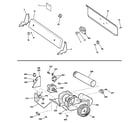 GE DLLLR23EG5WW backsplash, blower & motor assembly diagram