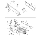 GE DLLLR23GG5WW backsplash, blower & motor assembly diagram