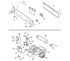 GE DLLSR40GG5WW backsplash, blower & motor assembly diagram