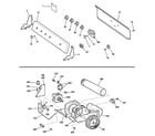 GE DWSR483EG7CC backsplash, blower & motor assembly diagram