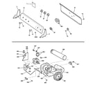 GE DWXR463EG5WW backsplash, blower & motor assembly diagram
