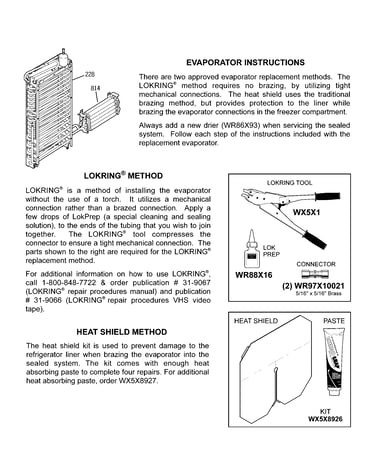 Evaporator instructions