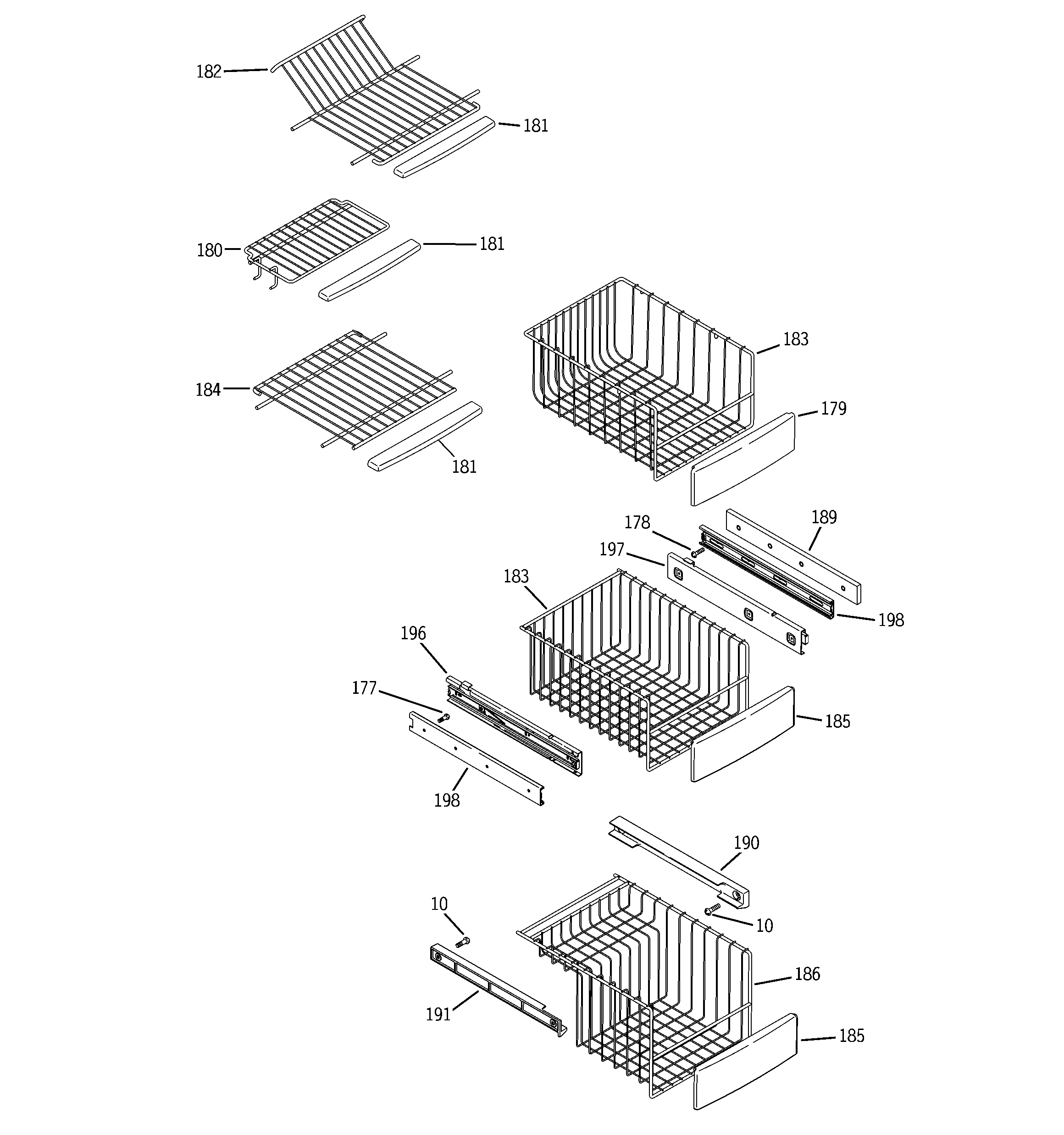 Freezer shelves