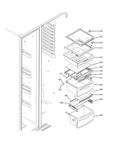 Fresh food shelves