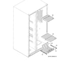 GE LSHF5MGXBEWW freezer shelves diagram