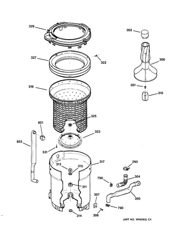 Tub, basket & agitator