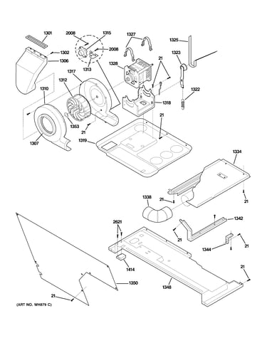 Motor, blower & belt