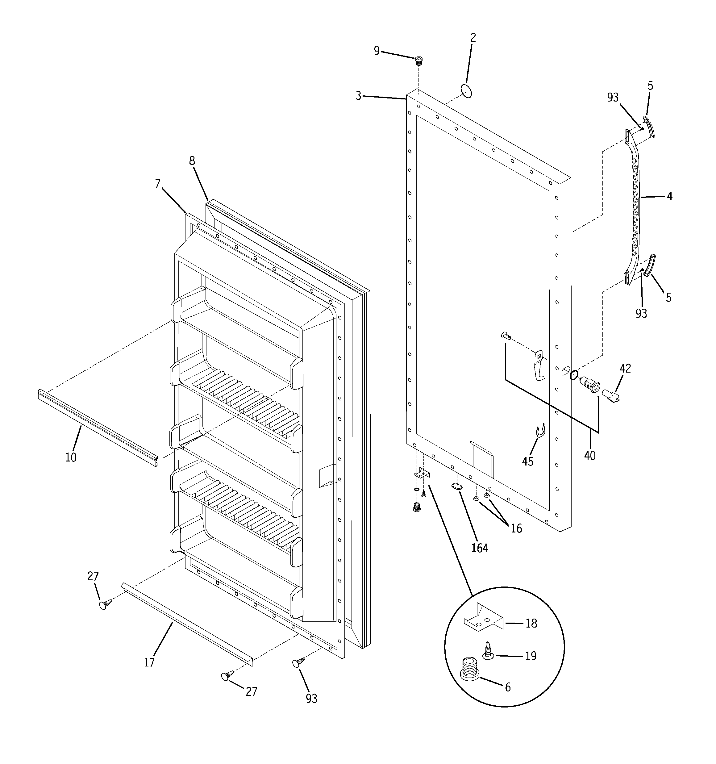 Freezer door