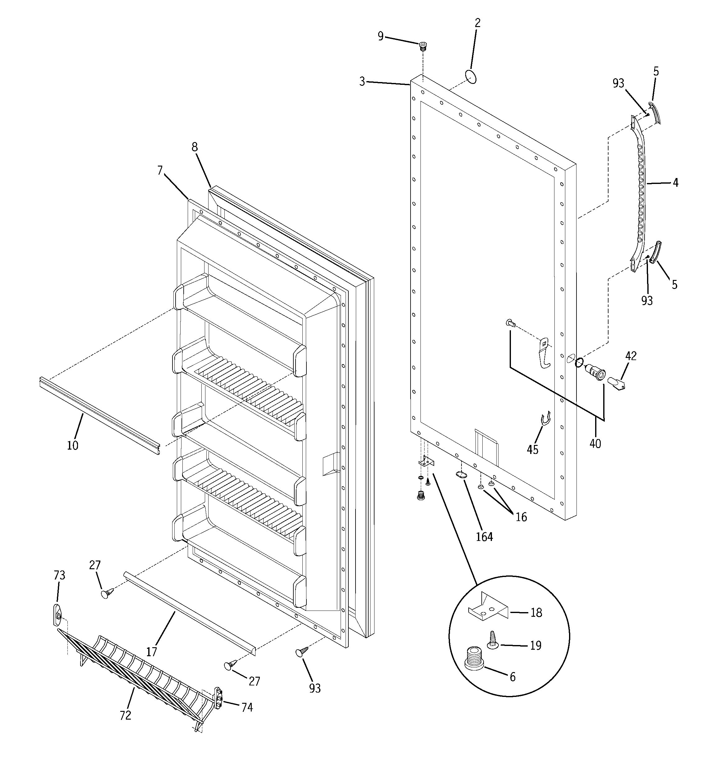 Freezer door