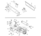 GE DBLR333GG5WW backsplash, blower & motor assembly diagram