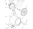 GE DBLR333GG5WW drum diagram