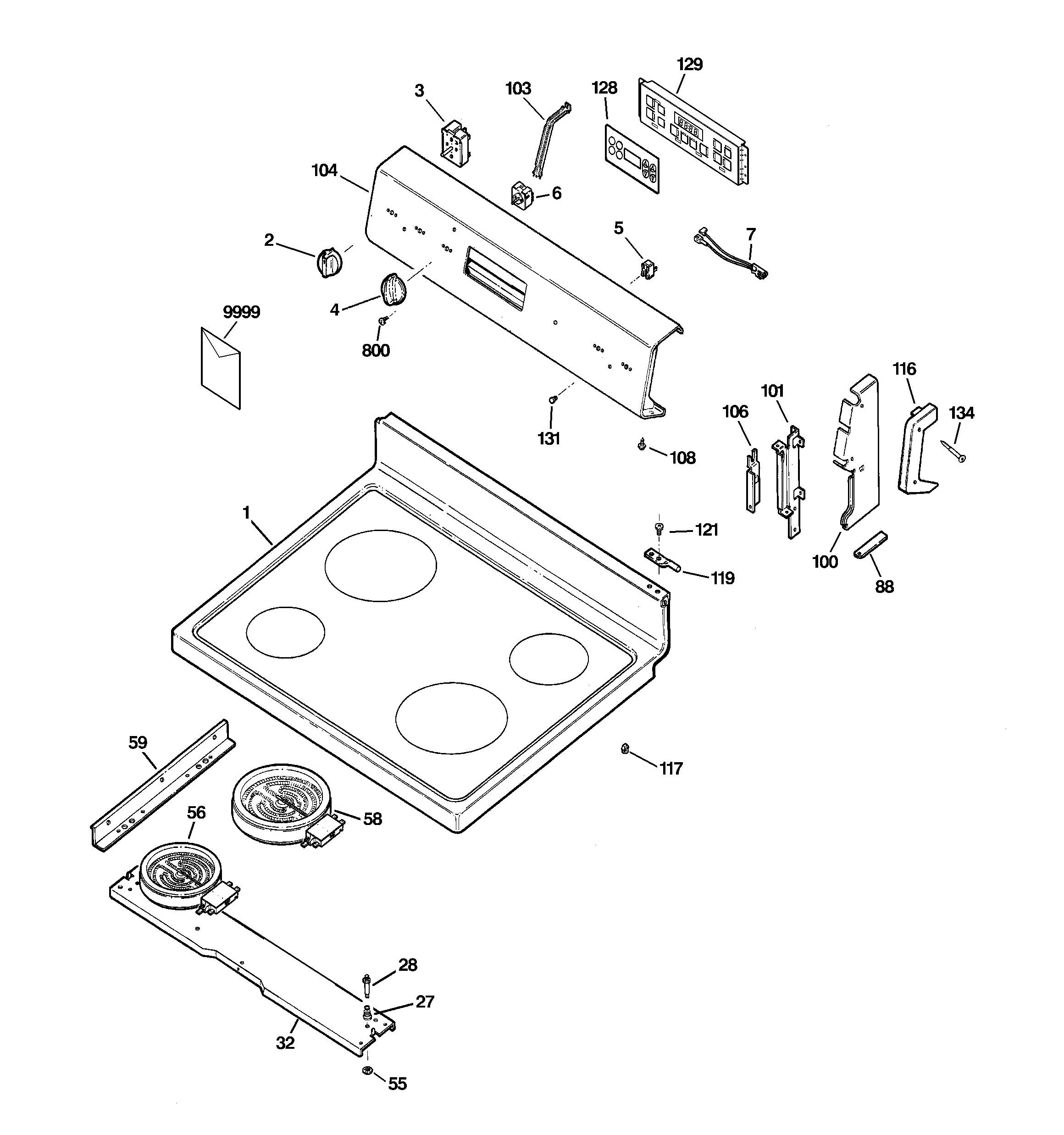 CONTROL PANEL & COOKTOP