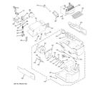 GE DSF26DHWABB ice maker & dispenser diagram