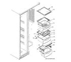 GE DSL26DHWASS fresh food shelves diagram