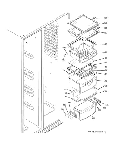Fresh food shelves