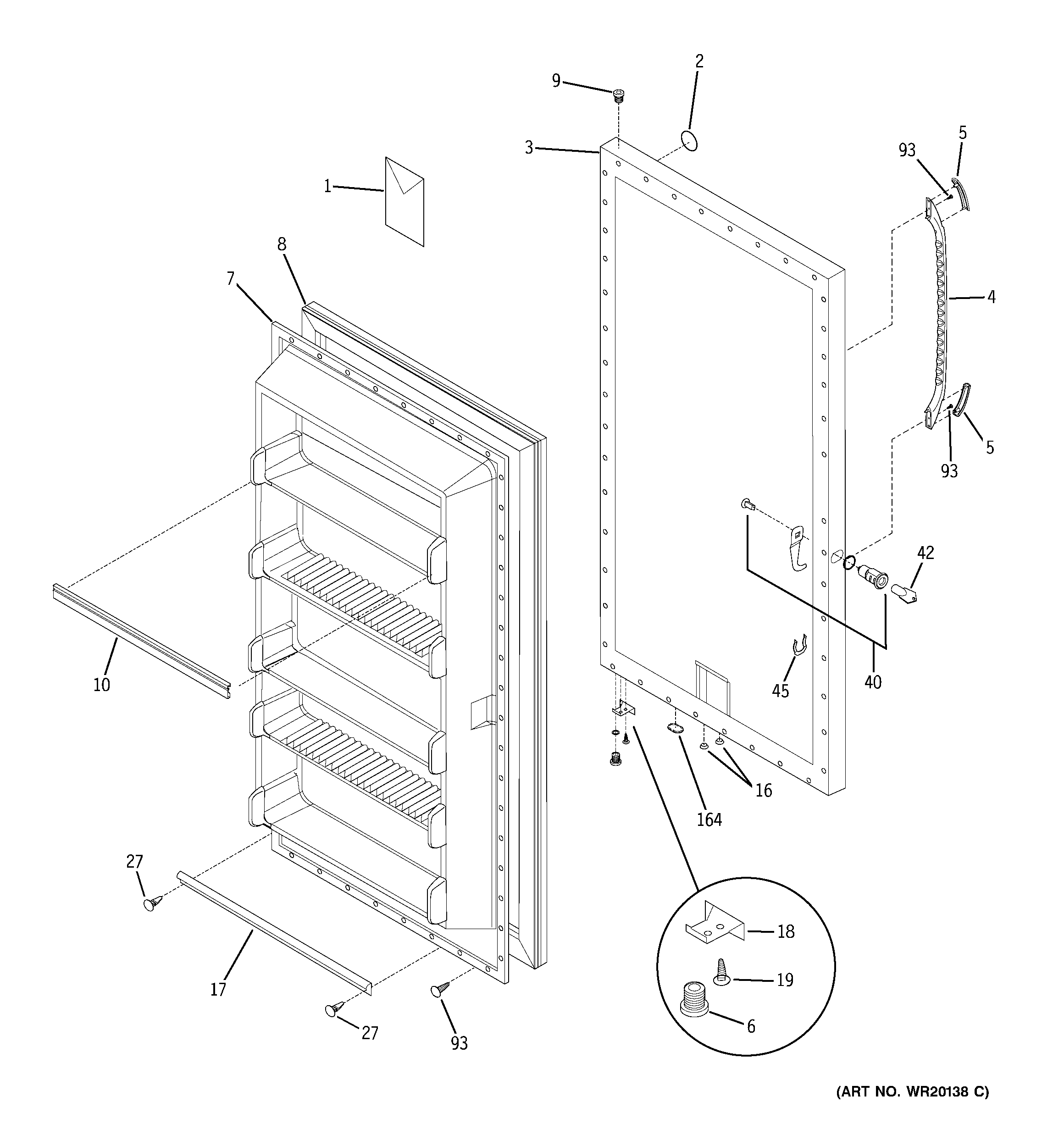Freezer door