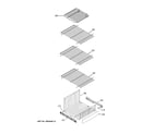 GE GSHL6PHXBELS freezer shelves diagram