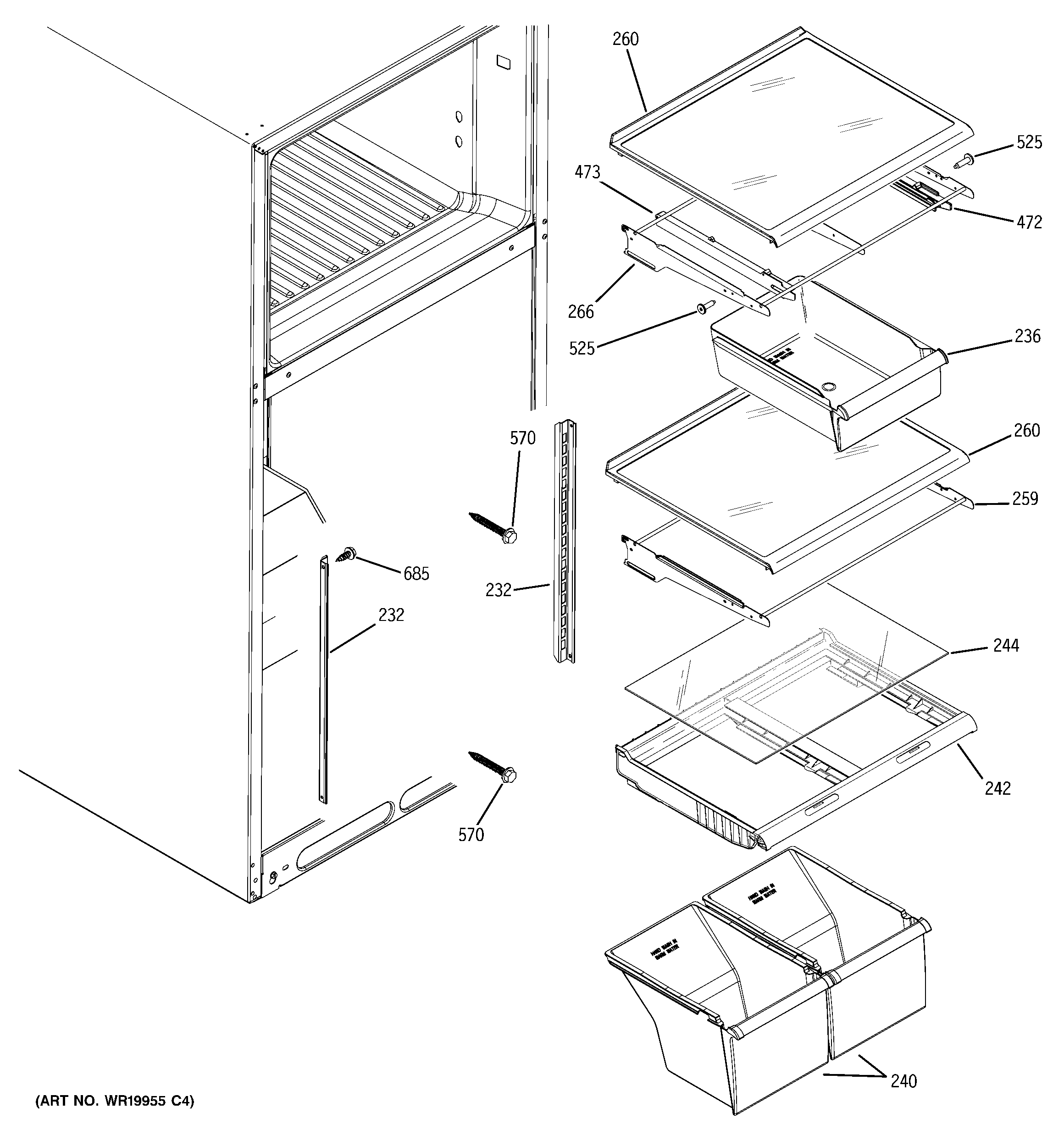 Fresh food shelves
