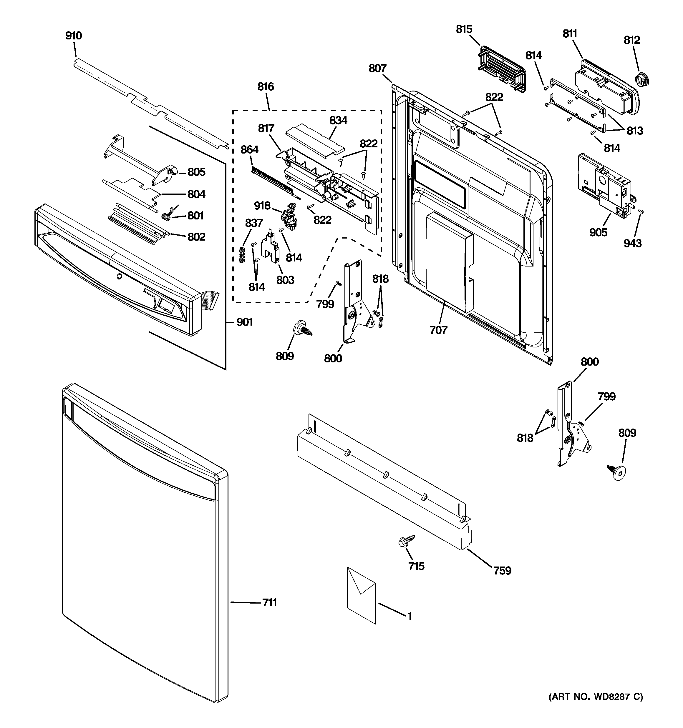 Escutcheon & door assembly