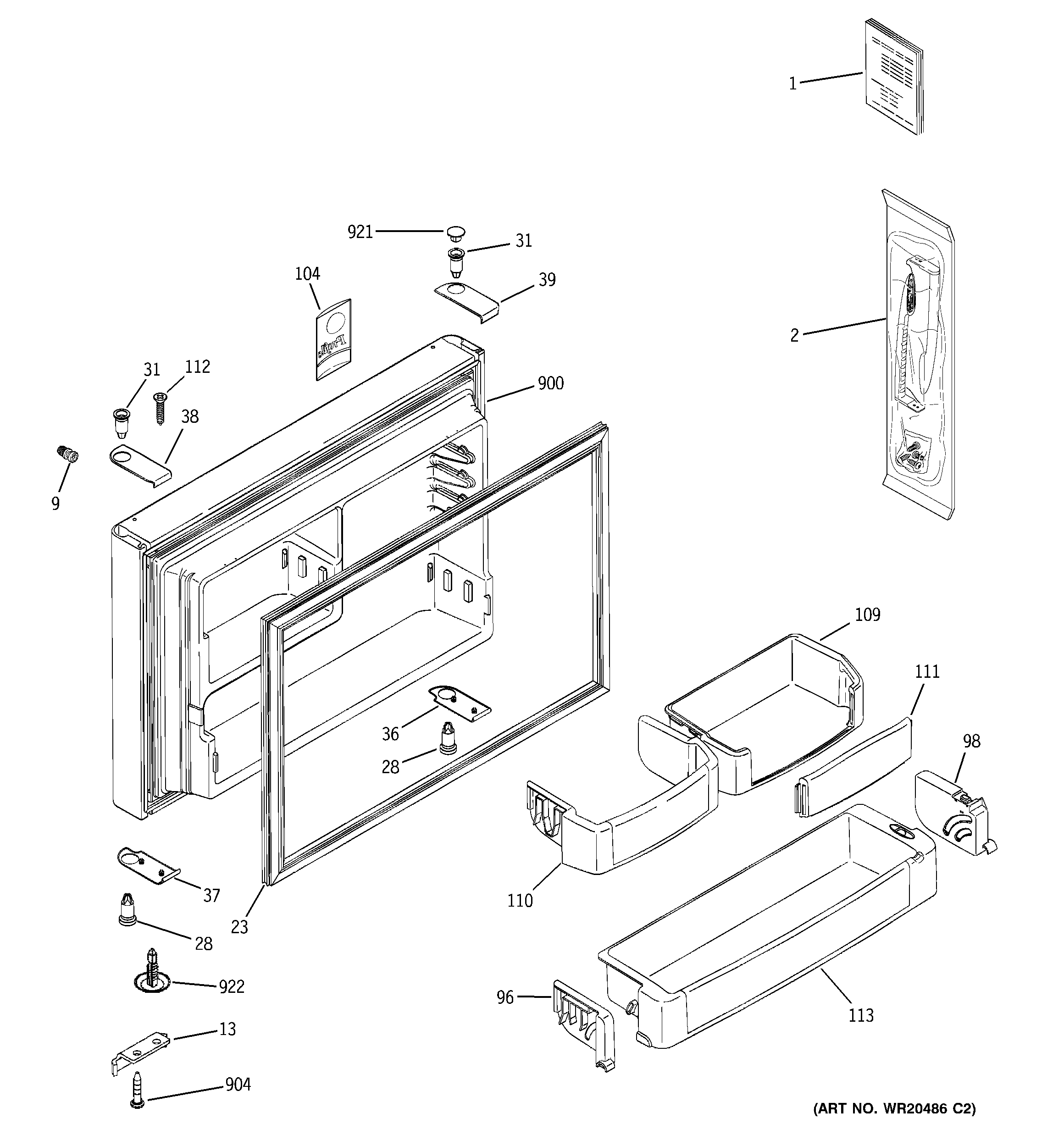 Freezer door