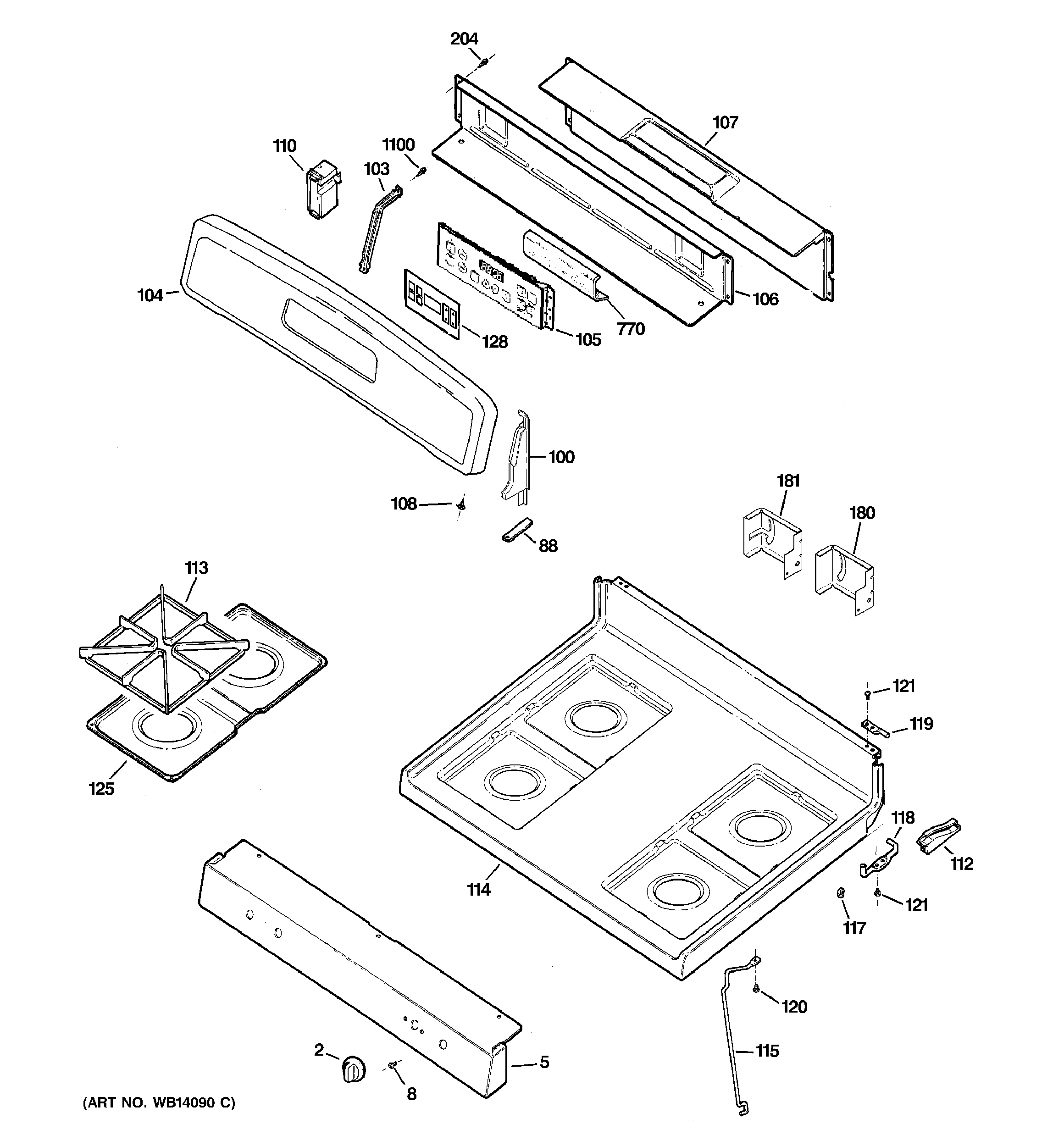 Control panel & cooktop