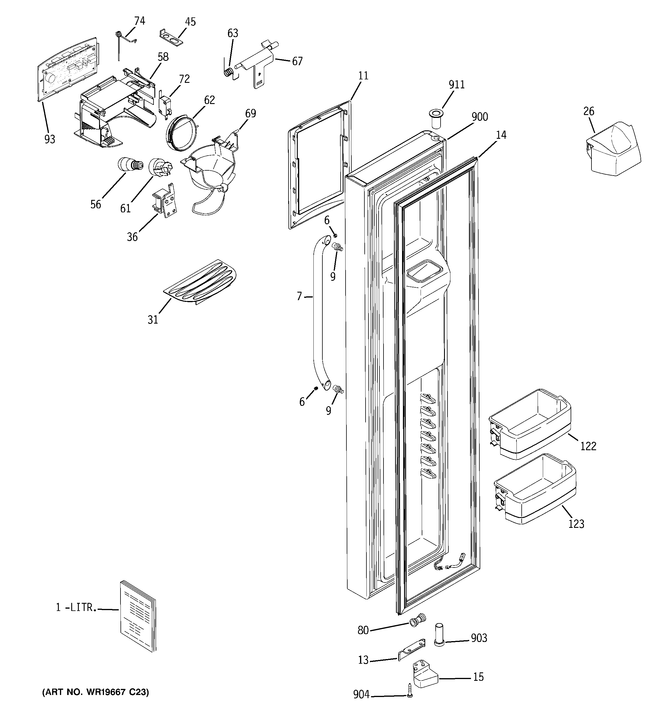 Freezer door