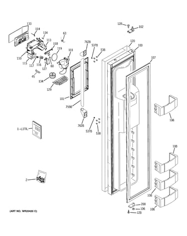 Freezer door