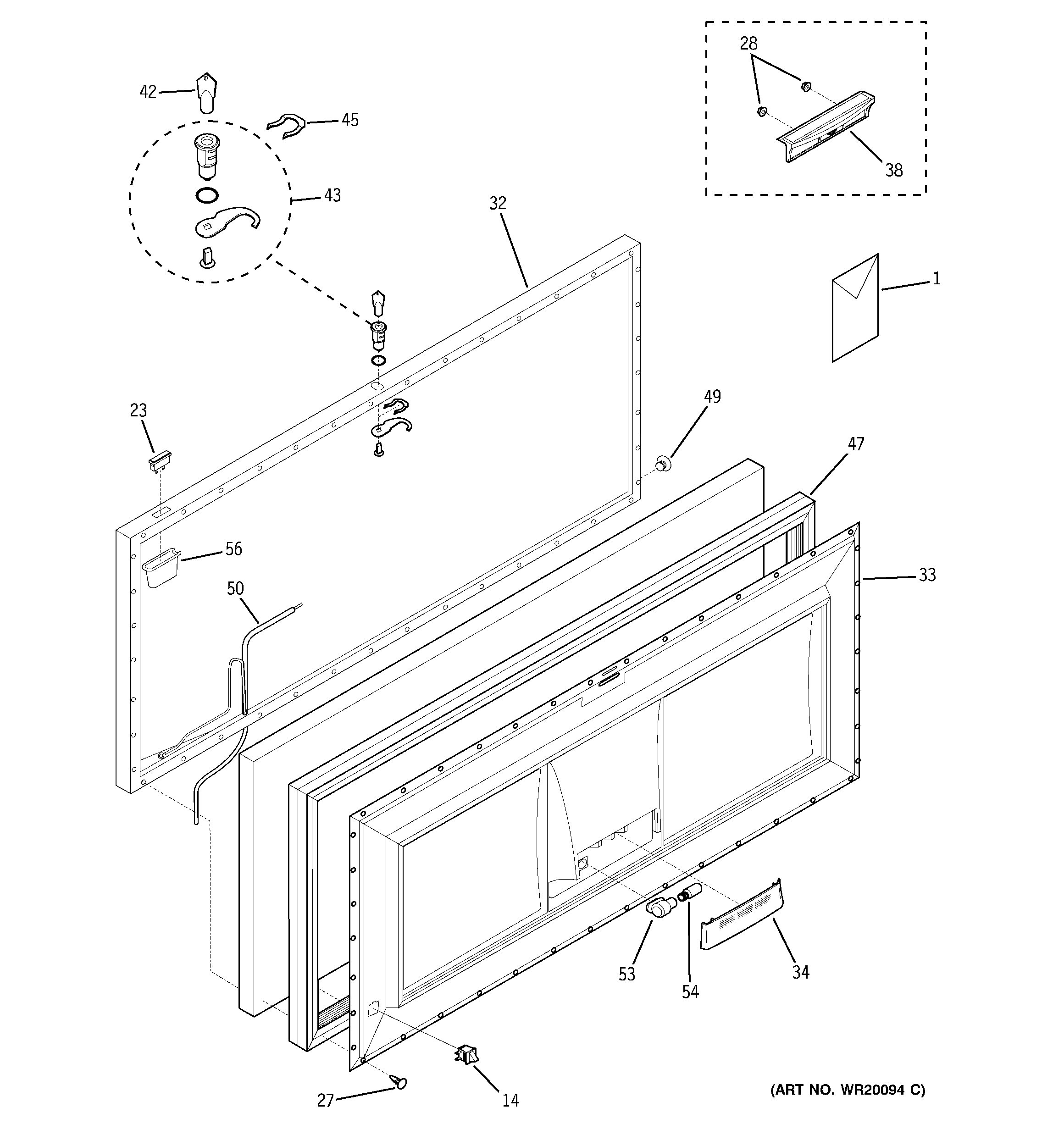 Freezer door