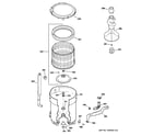 GE GCSR2090H0WW tub, basket & agitator diagram