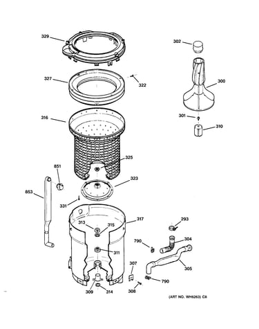 Tub, basket & agitator