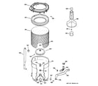 GE S2100G3WW tub, basket & agitator diagram