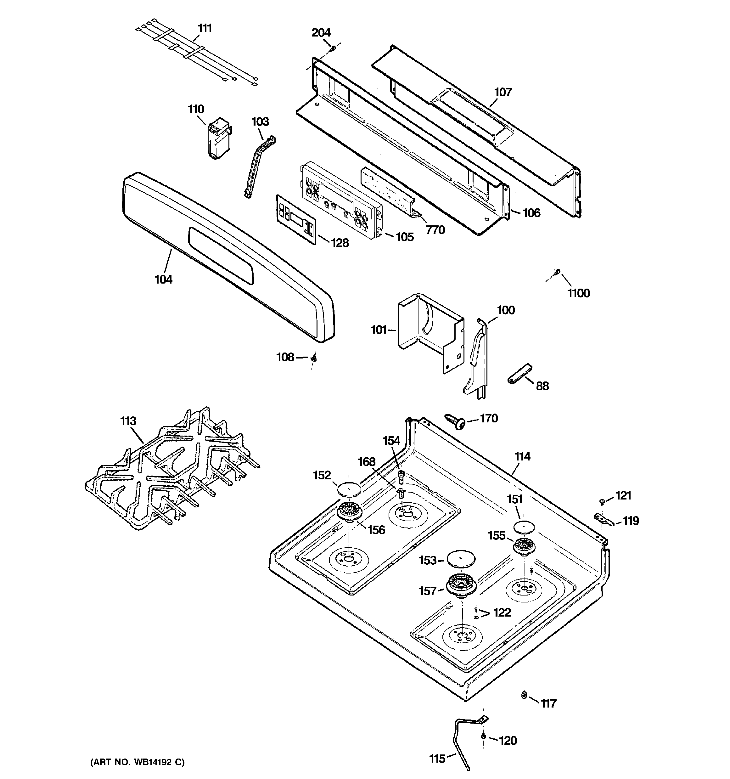 CONTROL PANEL & COOKTOP