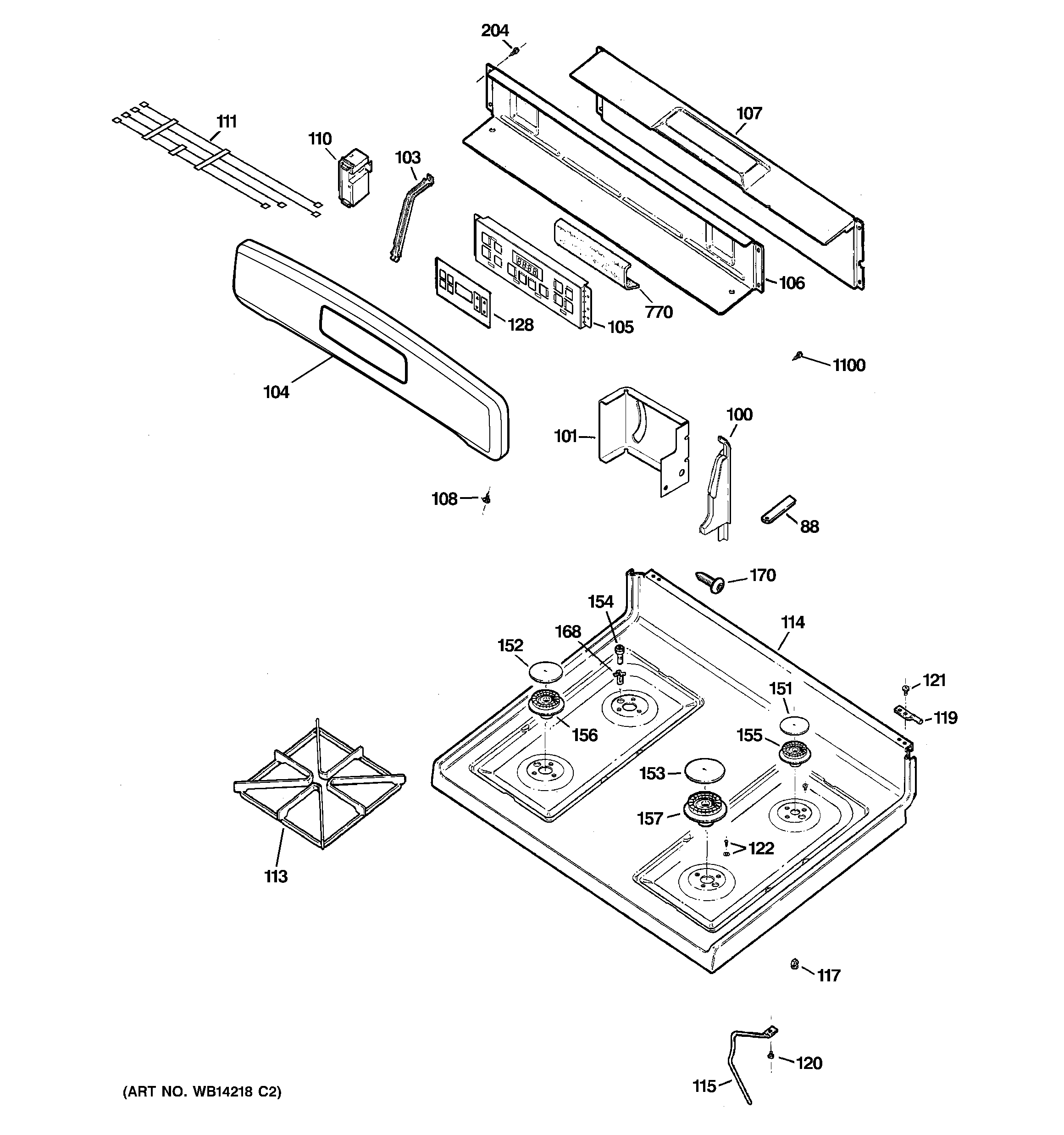 Control panel & cooktop