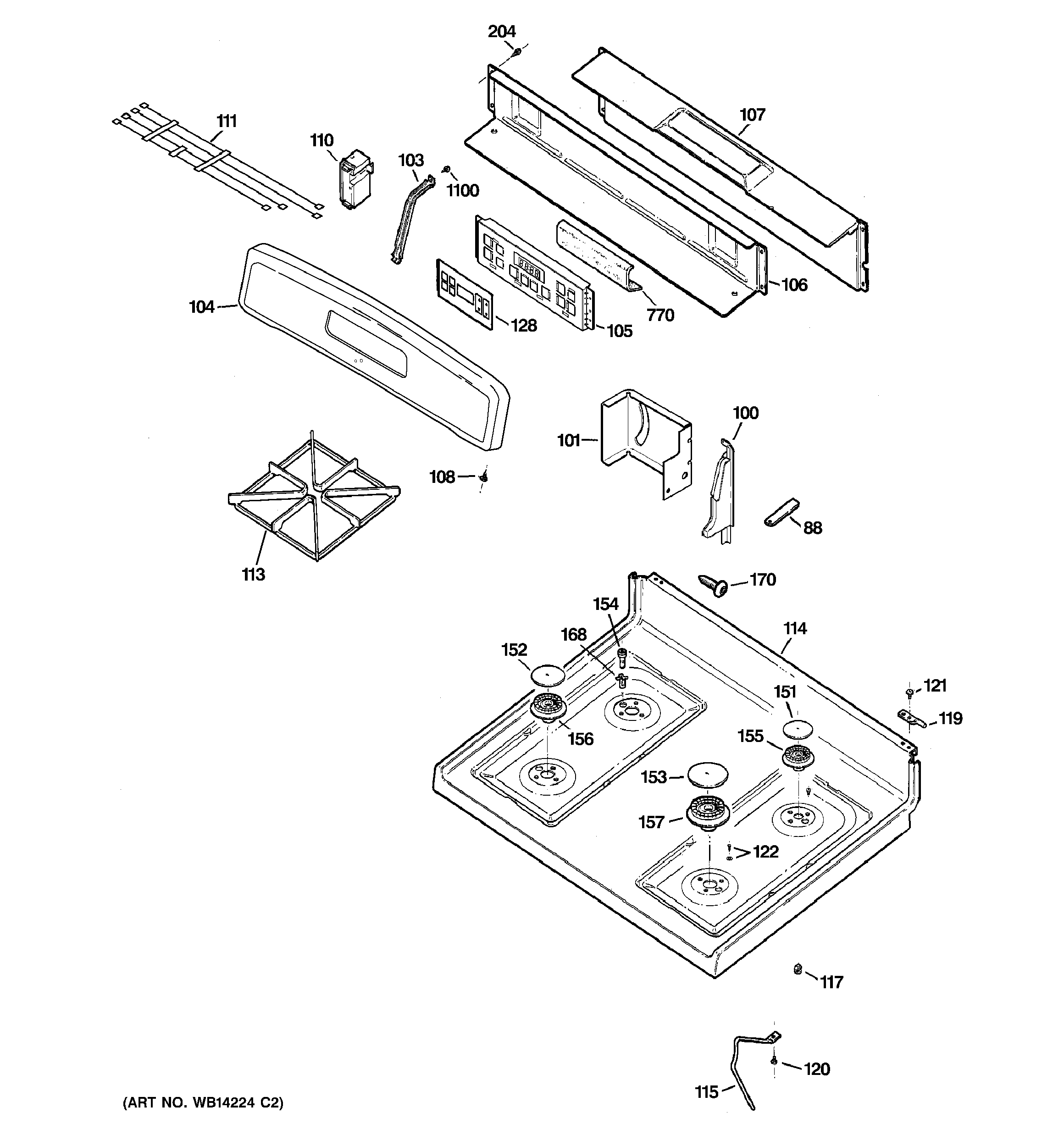 Control panel & cooktop