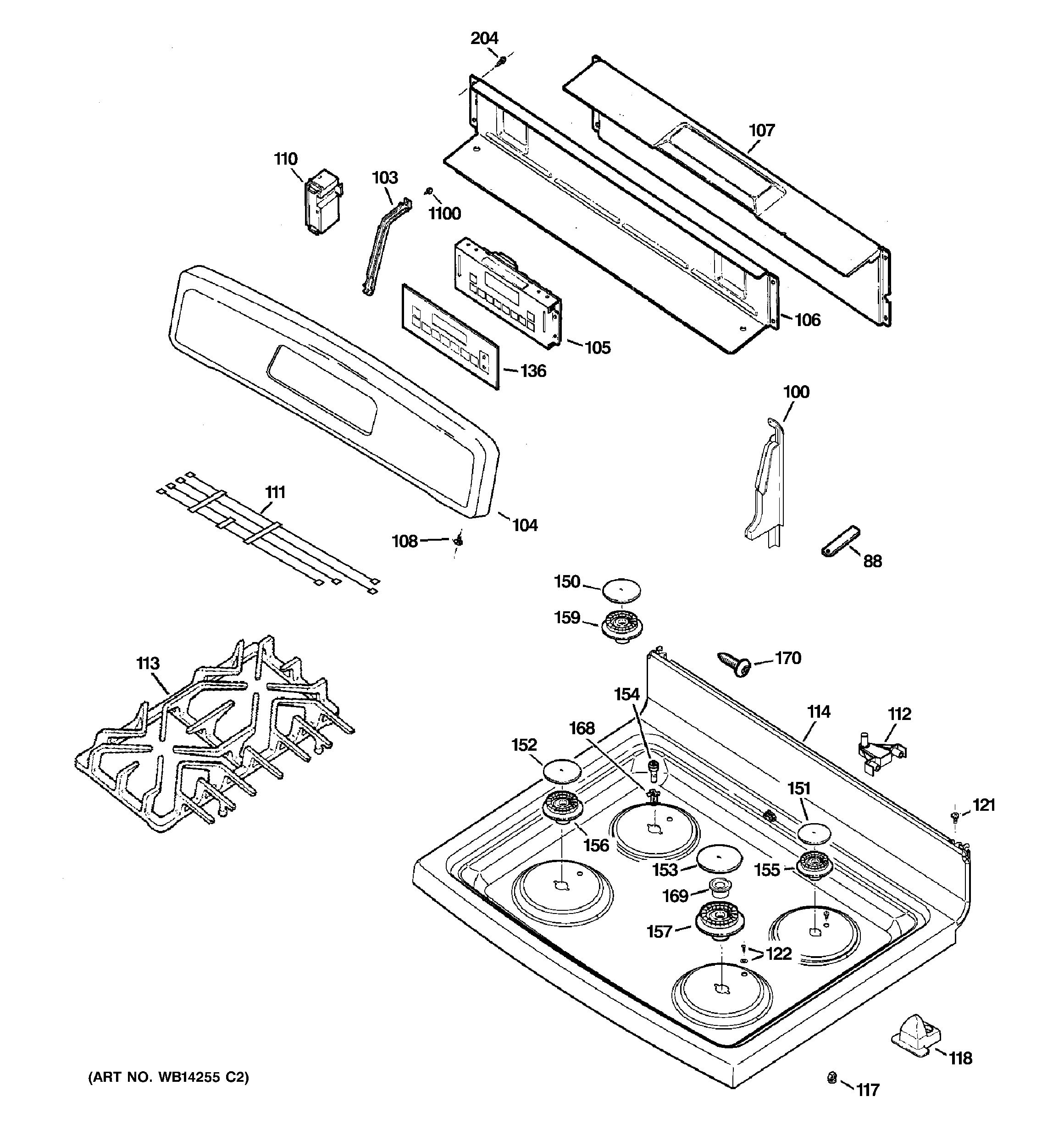 CONTROL PANEL & COOKTOP