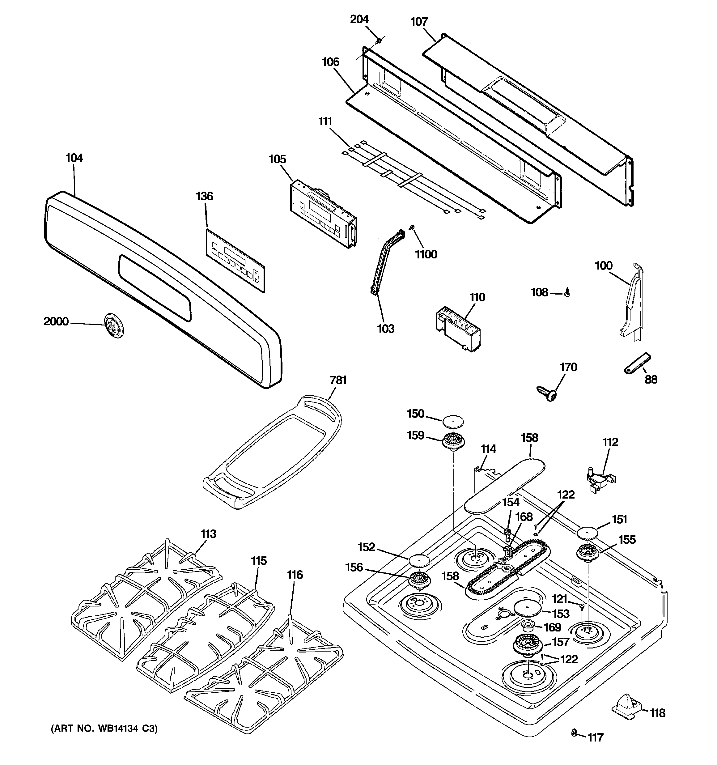 CONTROL PANEL & COOKTOP