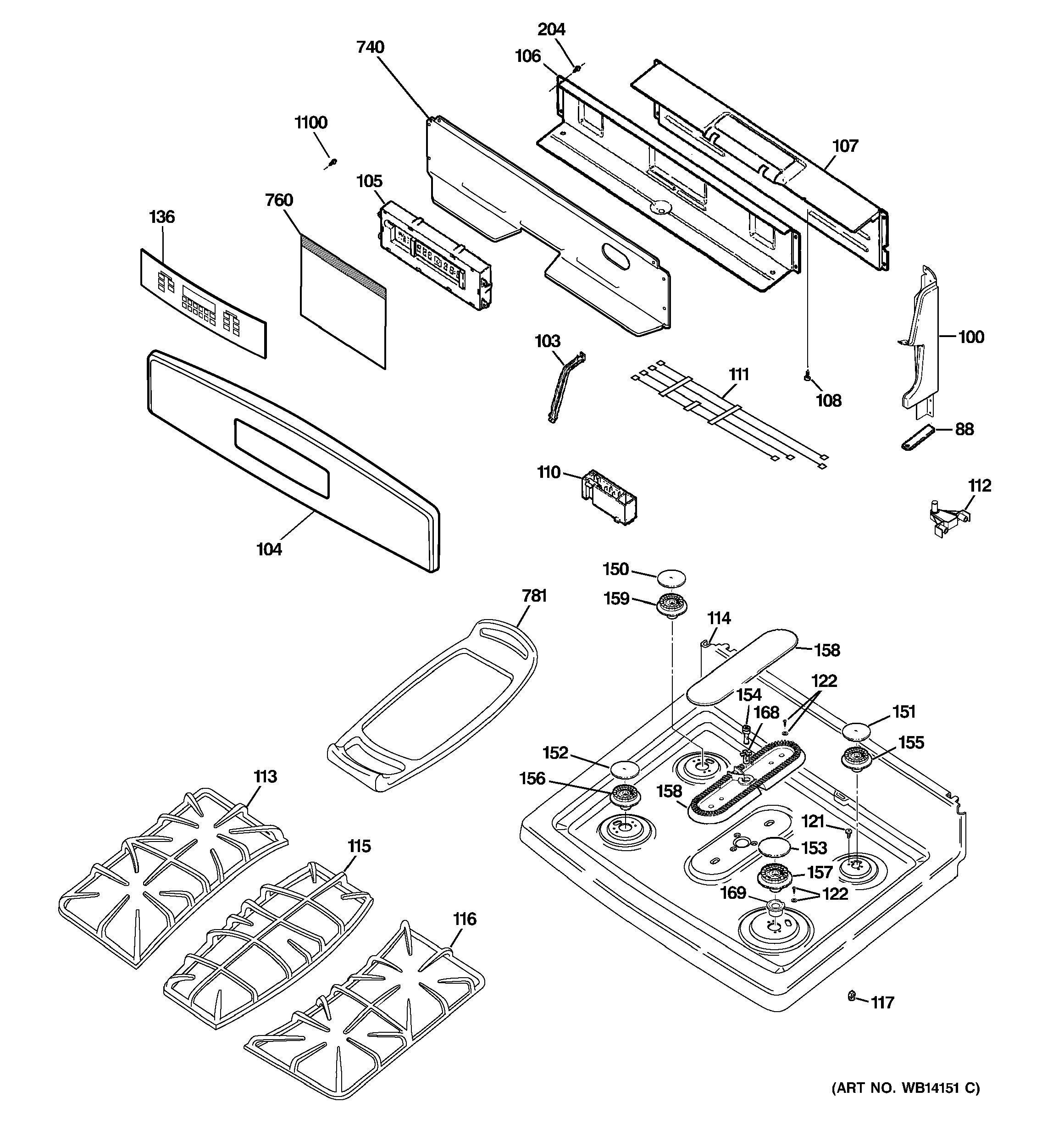 Control panel & cooktop